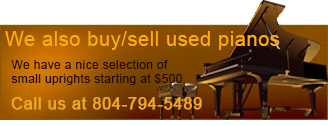 Midlothian Piano buys used pianos in the Greater Richmond, VA area.